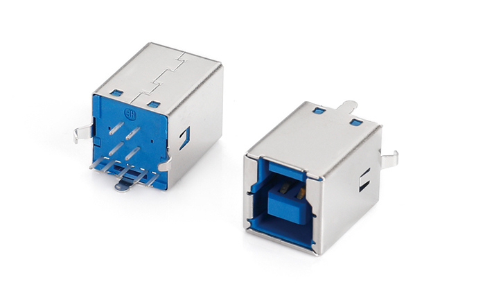 USB 3.0 BF 180度 DIP H=16.0mm PA9T藍色304外殼彎腳 ULF09T-K3AN-28P0