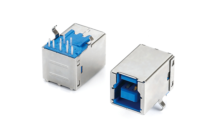 USB3.0 BF 90度DIP彎腳PA9T藍色 ULF09L-K3EN-18P0