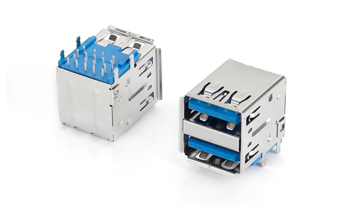 雙層USB3.0直腳1.5 201外殼PA9T藍色 UBF18L-C3TN-M8P0