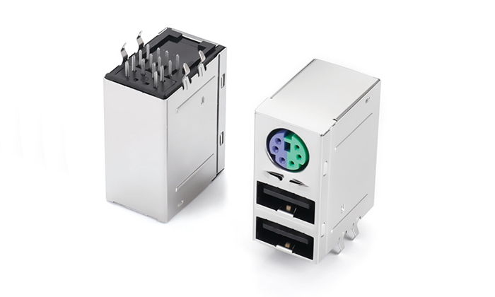 MINI DIN雙色+雙層USB 2.0 MUF14L-26TN-18P4